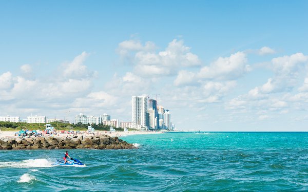 Jet Ski in the water on South Beach
