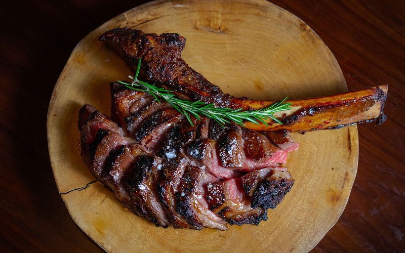 Juicy, sliced steak at Papi Steak Juicy, sliced steak at Papi Steak