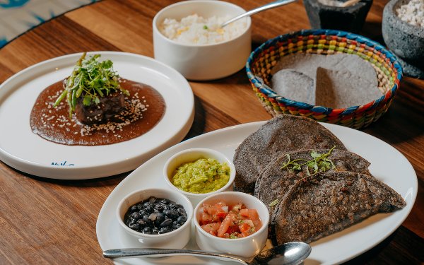 Colorful Mexican meal spread at Bakan