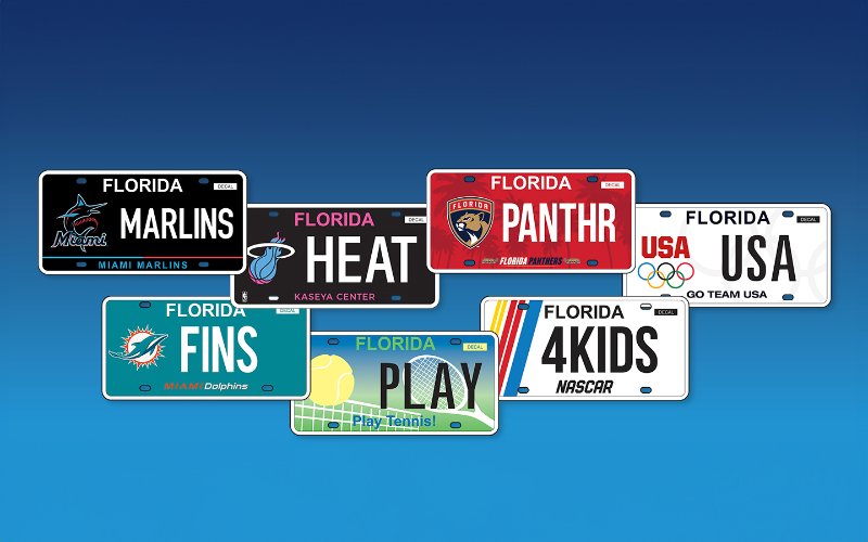 License plates with sports teams